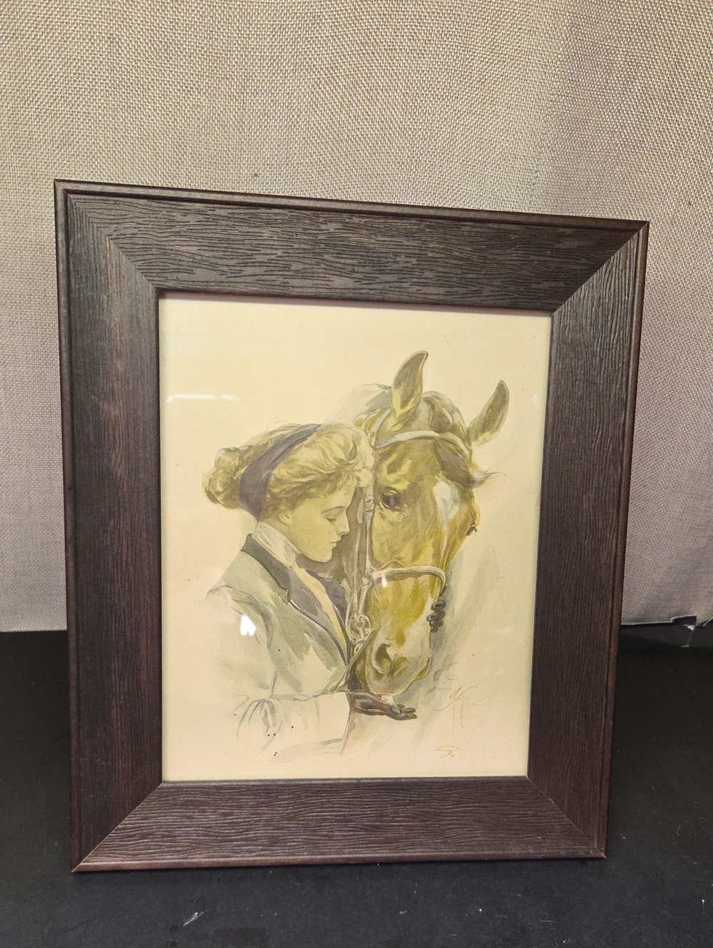 Vtg Framed Print Of "Dumb Luck" By Harrison Fisher